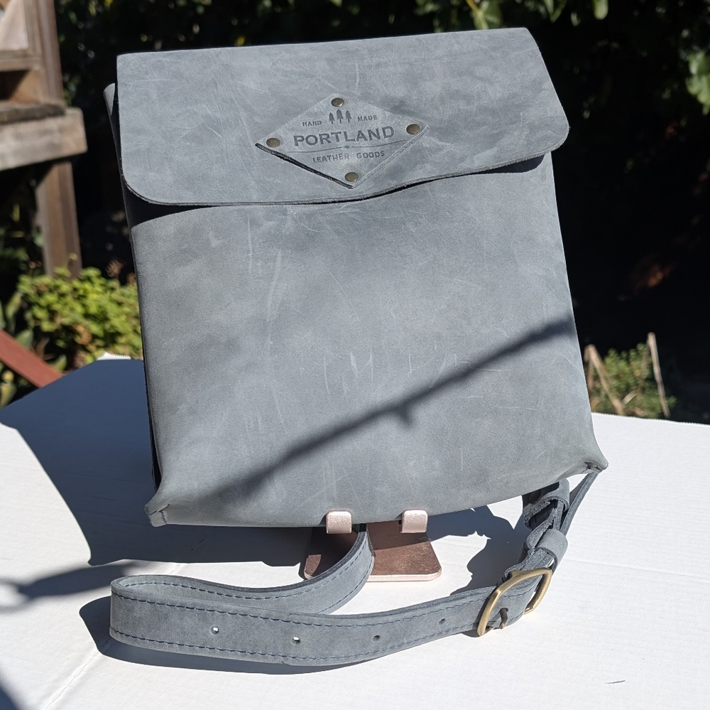 Portland Leather Goods Hawkeye Satchel In Storm  Free Surprise SLG Item Included